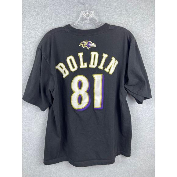 Reebok Baltimore Ravens Shirt Boy's L Black NFL Football 81 Anquan Boldin - Picture 4 of 8
